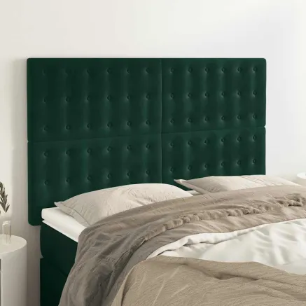Tête de lit Vert foncé 144 x 5 x 118/128 cm Velours
