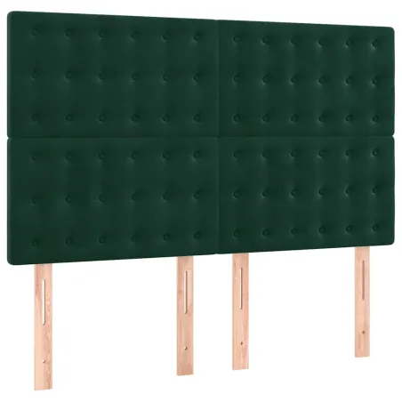 Tête de lit Vert foncé 144 x 5 x 118/128 cm Velours