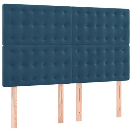 Tête de lit Bleu foncé 144 x 5 x 118/128 cm Velours 2