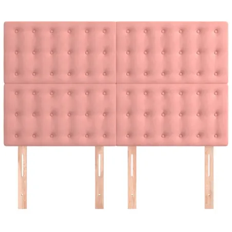 Tête de lit Rose 144x5x118/128 cm Velours