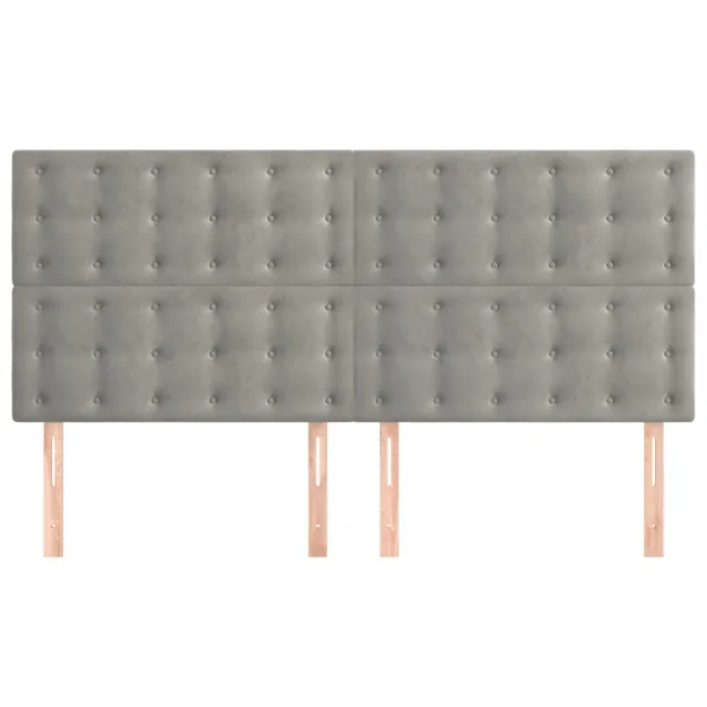 Tête de lit Gris clair 160x5x118/128 cm Velours