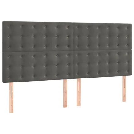 Tête de lit Gris foncé 160 x 5 x 118/128 cm Velours 2