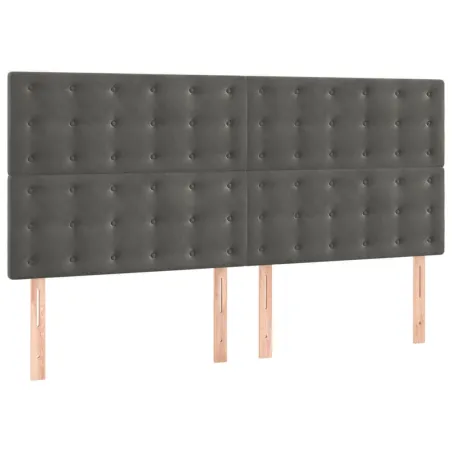 Tête de lit Gris foncé 160 x 5 x 118/128 cm Velours