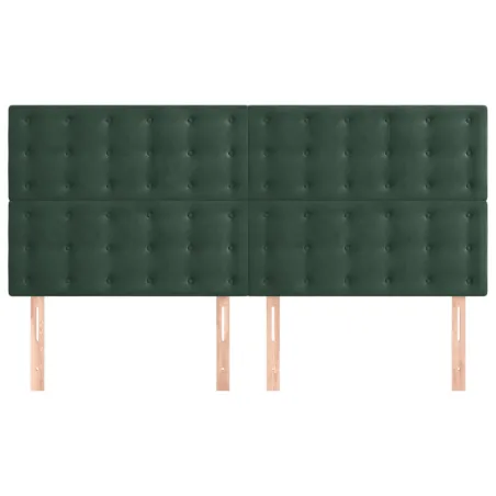 Tête de lit Vert foncé 160x5x118/128 cm Velours