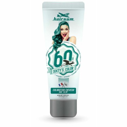 Semi-permanente kleurstof Hairgum Sixty's Color Smaragdgroen (60 ml)