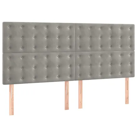 Tête de lit Gris clair 180x5x118/128 cm Velours 2
