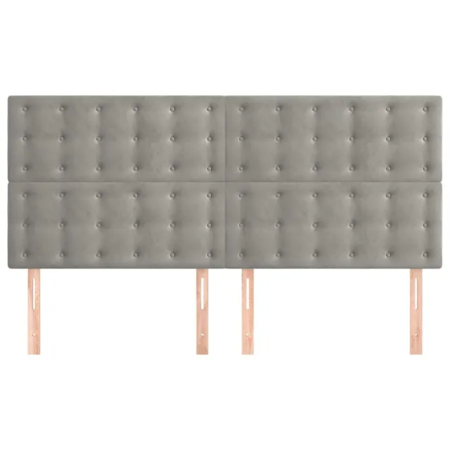 Tête de lit Gris clair 180x5x118/128 cm Velours