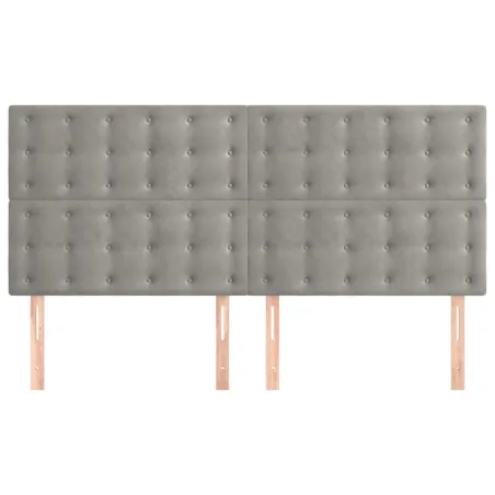 Tête de lit Gris clair 180x5x118/128 cm Velours