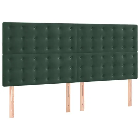 Tête de lit Vert foncé 180x5x118/128 cm Velours