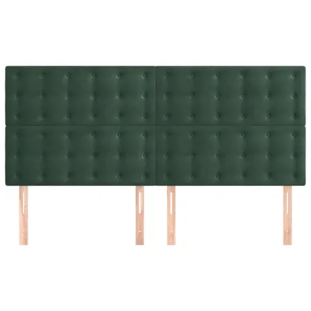 Tête de lit Vert foncé 180x5x118/128 cm Velours