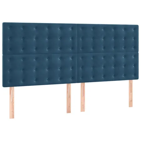 Tête de lit Bleu foncé 180 x 5 x 118/128 cm Velours