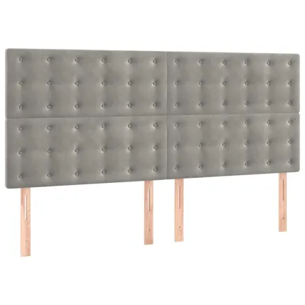 Tête de lit Gris clair 200x5x118/128 cm Velours 2