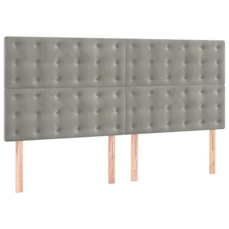 Tête de lit Gris clair 200x5x118/128 cm Velours