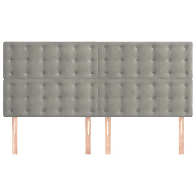 Tête de lit Gris clair 200x5x118/128 cm Velours