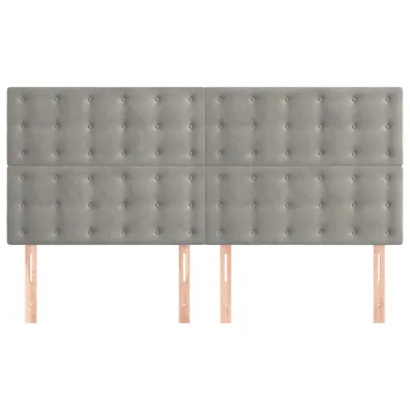 Tête de lit Gris clair 200x5x118/128 cm Velours