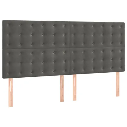 Tête de lit Gris foncé 200 x 5 x 118/128 cm Velours 2