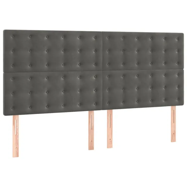 Tête de lit Gris foncé 200 x 5 x 118/128 cm Velours