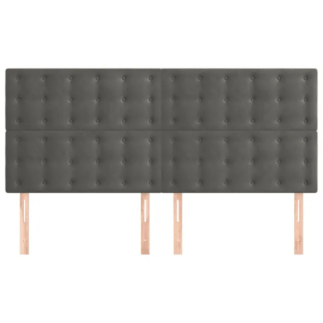 Tête de lit Gris foncé 200 x 5 x 118/128 cm Velours