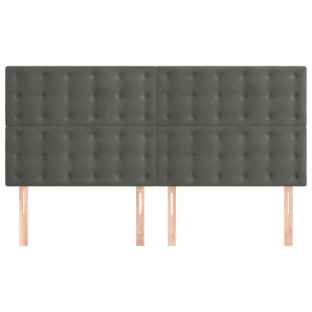 Tête de lit Gris foncé 200 x 5 x 118/128 cm Velours