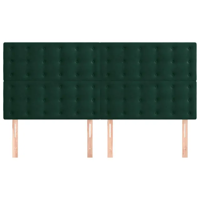Tête de lit Vert foncé 200x5x118/128 cm Velours