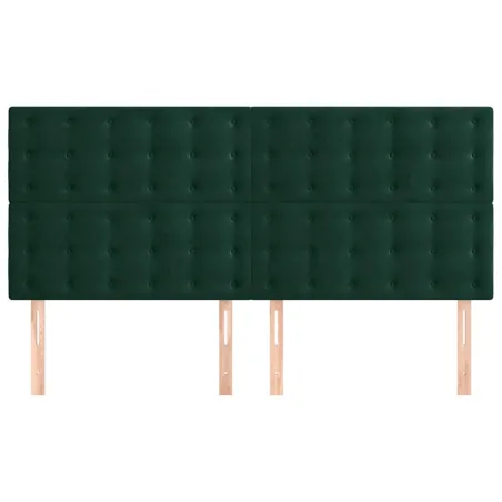 Tête de lit Vert foncé 200x5x118/128 cm Velours