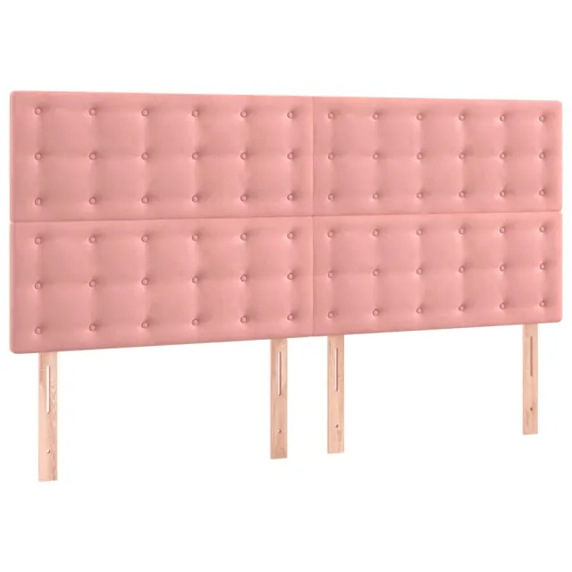 Tête de lit Rose 200x5x118/128 cm Velours