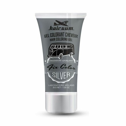 Niet-permanente kleur Hairgum Fix Color Zilverkleurig Styling Gel 30 m