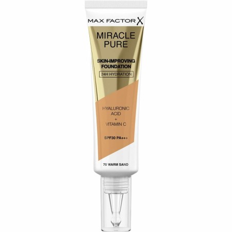 Vloeibare Foundation Max Factor Miracle Pure Spf 30 Nº 70-warm sand 3