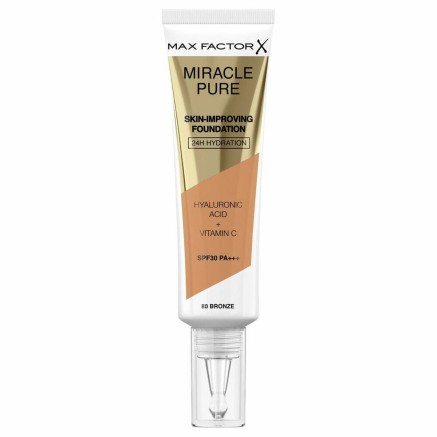 Vloeibare Foundation Max Factor Miracle Pure Spf 30 Nº 80-bronze 30 m