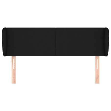Tête de lit avec oreilles Noir 147x23x78/88 cm Tissu