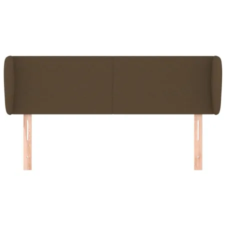 Tête de lit avec oreilles Marron foncé 147x23x78/88 cm Tissu