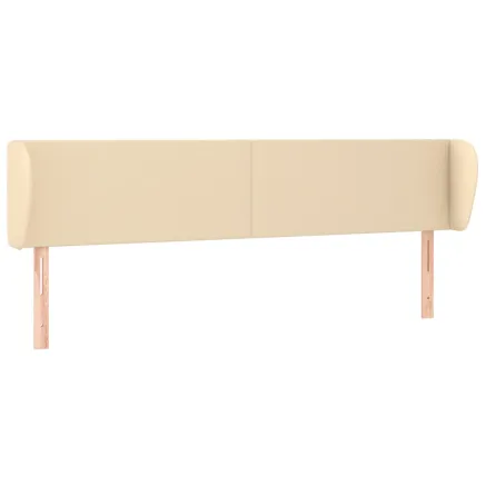 Tête de lit avec oreilles Crème 163x23x78/88 cm Tissu 2