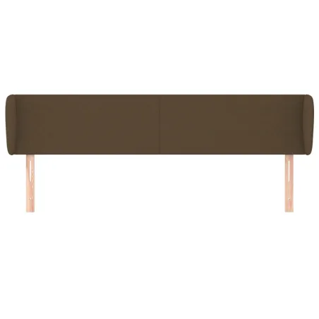 Tête de lit avec oreilles Marron foncé 203x23x78/88 cm Tissu
