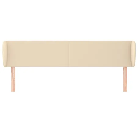 Tête de lit avec oreilles Crème 203x23x78/88 cm Tissu