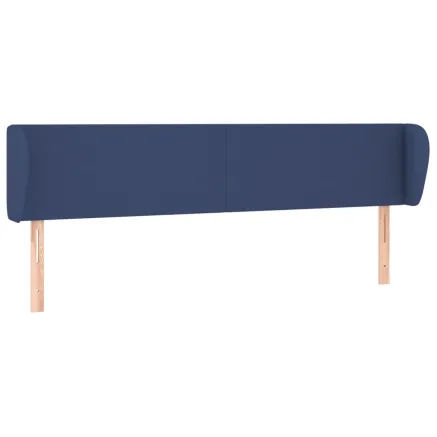 Tête de lit avec oreilles Bleu 203x23x78/88 cm Tissu 2