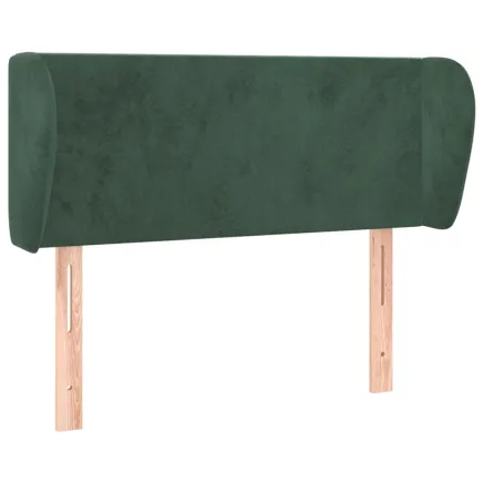 Tête de lit avec oreilles Vert foncé 103x23x78/88 cm Velours 2