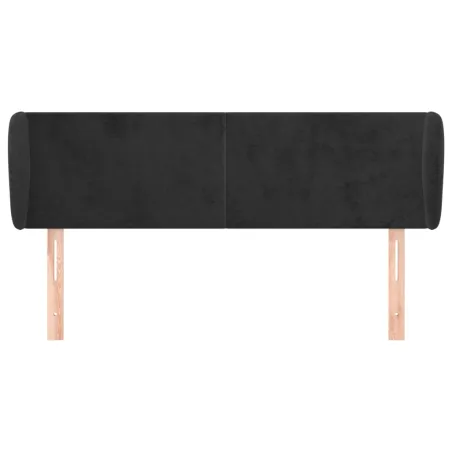 Tête de lit avec oreilles Noir 147x23x78/88 cm Velours
