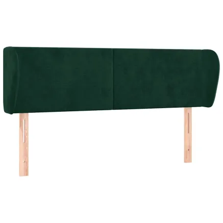 Tête de lit avec oreilles Vert foncé 147x23x78/88 cm Velours 2