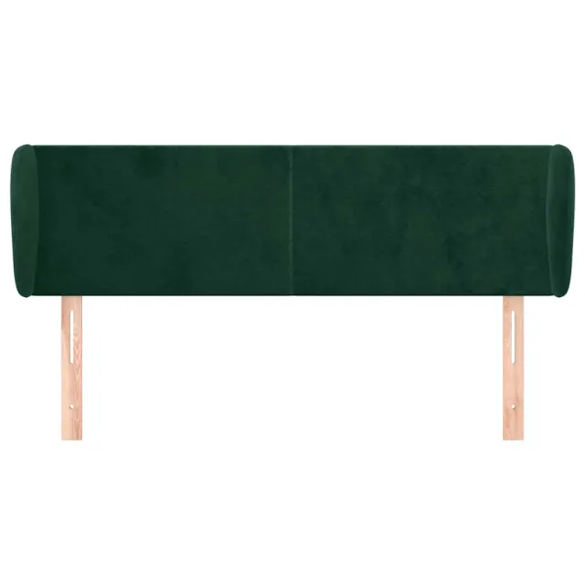 Tête de lit avec oreilles Vert foncé 147x23x78/88 cm Velours