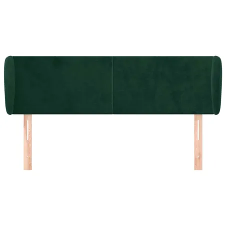 Tête de lit avec oreilles Vert foncé 147x23x78/88 cm Velours