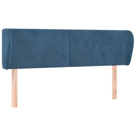 Tête de lit avec oreilles Bleu foncé 147x23x78/88 cm Velours 2