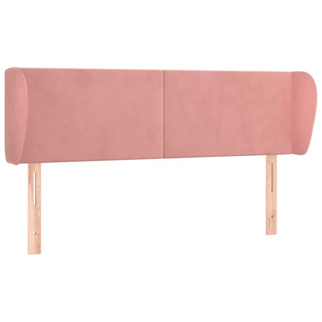 Tête de lit avec oreilles Rose 147x23x78/88 cm Velours