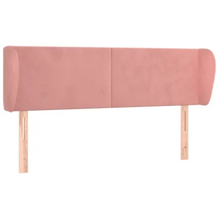 Tête de lit avec oreilles Rose 147x23x78/88 cm Velours