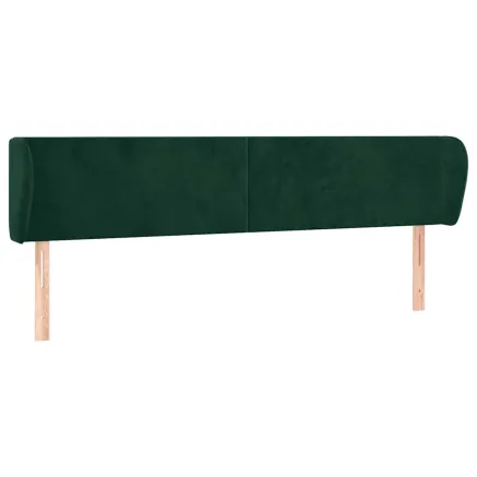 Tête de lit avec oreilles Vert foncé 163x23x78/88 cm Velours 2