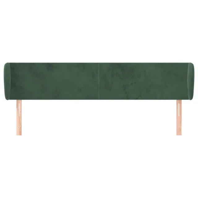 Tête de lit avec oreilles Vert foncé 163x23x78/88 cm Velours