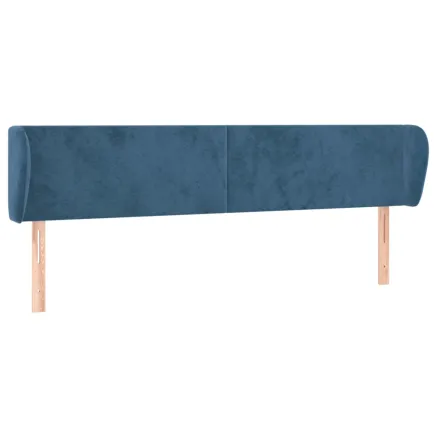 Tête de lit avec oreilles Bleu foncé 163x23x78/88 cm Velours 2