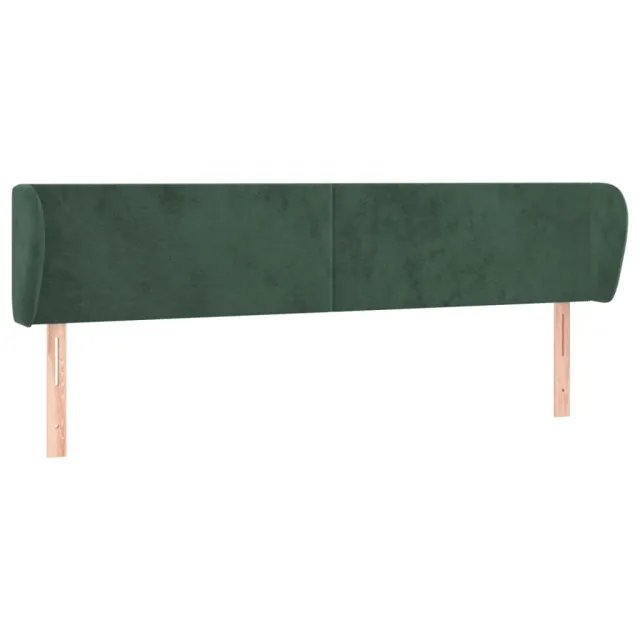 Tête de lit avec oreilles Vert foncé 183x23x78/88 cm Velours