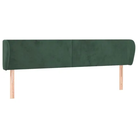 Tête de lit avec oreilles Vert foncé 183x23x78/88 cm Velours