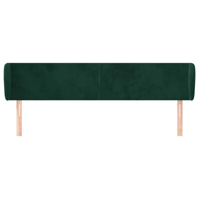 Tête de lit avec oreilles Vert foncé 183x23x78/88 cm Velours