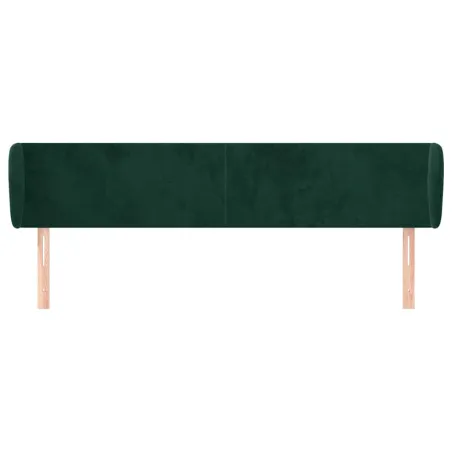 Tête de lit avec oreilles Vert foncé 183x23x78/88 cm Velours